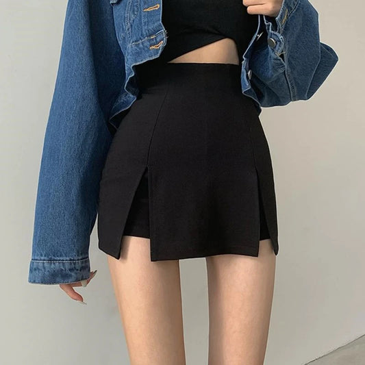 Skirt Women Black Fashionable Bodycon Ins All-Match Streetwear Summer Female Asymmetrical Mini Sexy Korean Pure Aesthetic Shorts